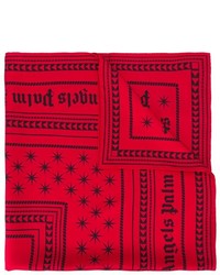 Écharpe en soie imprimée rouge Palm Angels