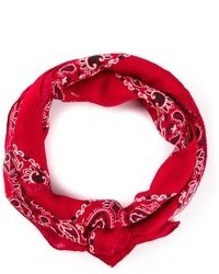 Écharpe en soie imprimée rouge Saint Laurent
