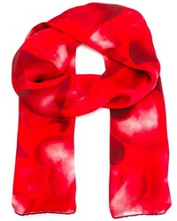 Écharpe en soie imprimée rouge Valentino