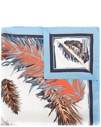 Écharpe en soie imprimée turquoise Emilio Pucci