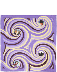 Écharpe en soie imprimée violet clair