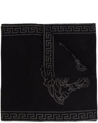 Écharpe en soie noire Versace