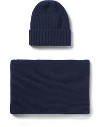 Écharpe en tricot bleu marine