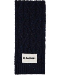 Écharpe en tricot bleu marine Jil Sander