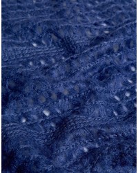 Écharpe en tricot bleu marine Lavand