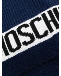 Écharpe en tricot bleu marine Moschino
