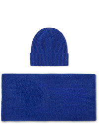 Écharpe en tricot bleue