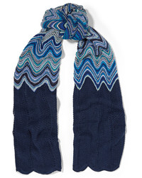 Écharpe en tricot bleue Missoni
