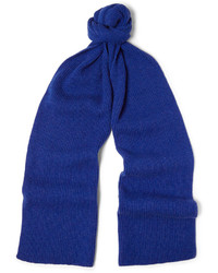 Écharpe en tricot bleue