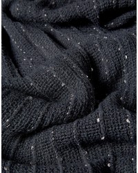 Écharpe en tricot gris foncé Lavand