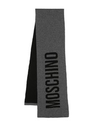 Écharpe en tricot gris foncé Moschino