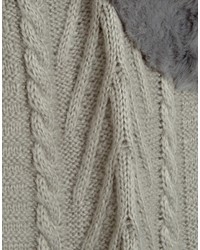 Écharpe en tricot grise