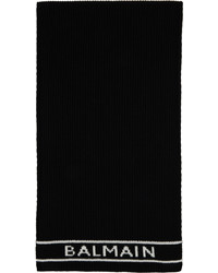 Écharpe en tricot noire et blanche Balmain