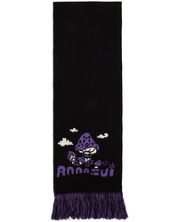 Écharpe en tricot noire Anna Sui