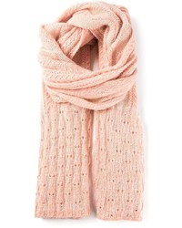 Écharpe en tricot rose