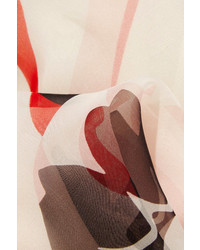 Écharpe imprimée blanc et rouge Alexander McQueen