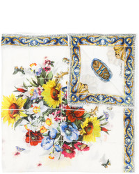 Écharpe imprimée blanche Dolce & Gabbana