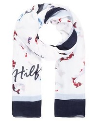 Écharpe imprimée blanche Tommy Hilfiger