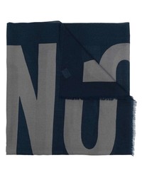 Écharpe imprimée bleu marine Moschino
