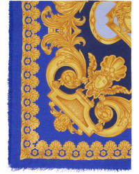 Écharpe imprimée bleue Versace