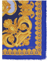 Écharpe imprimée bleue Versace