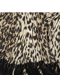 Écharpe imprimée léopard beige Saint Laurent
