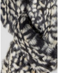 Écharpe imprimée léopard grise
