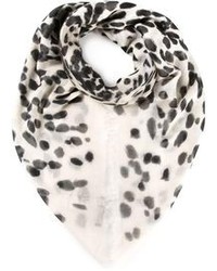 Écharpe imprimée léopard noire et blanche