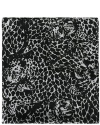Écharpe imprimée léopard noire Saint Laurent