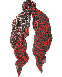 Écharpe imprimée léopard rouge MCQ