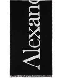 Écharpe imprimée noire et blanche Alexander McQueen