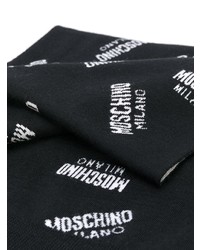 Écharpe imprimée noire et blanche Moschino