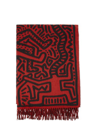 Écharpe imprimée rouge et noir