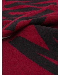 Écharpe imprimée rouge et noir Moschino