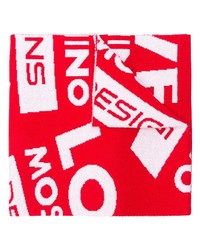 Écharpe imprimée rouge Love Moschino