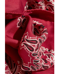 Écharpe imprimée rouge Saint Laurent