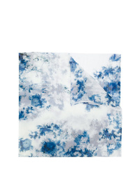Écharpe imprimée tie-dye bleu clair