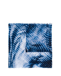 Écharpe imprimée tie-dye bleu marine