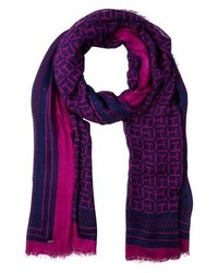 Écharpe imprimée violette Tommy Hilfiger