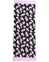 Écharpe légère à fleurs noire Kate Spade