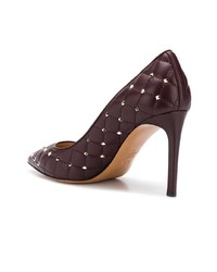 Escarpins en cuir à clous bordeaux Valentino