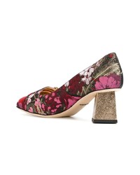 Escarpins en cuir à fleurs multicolores Dolce & Gabbana