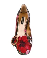 Escarpins en cuir à fleurs multicolores Dolce & Gabbana