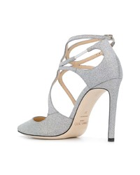 Escarpins en cuir argentés Jimmy Choo