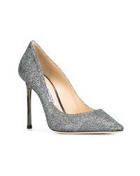 Escarpins en cuir argentés Jimmy Choo