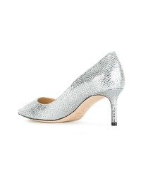 Escarpins en cuir argentés Jimmy Choo