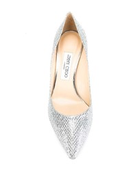 Escarpins en cuir argentés Jimmy Choo