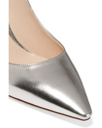 Escarpins en cuir argentés Jimmy Choo