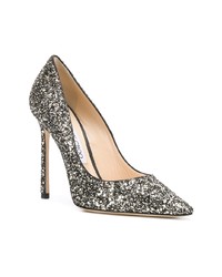 Escarpins en cuir argentés Jimmy Choo