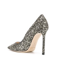 Escarpins en cuir argentés Jimmy Choo